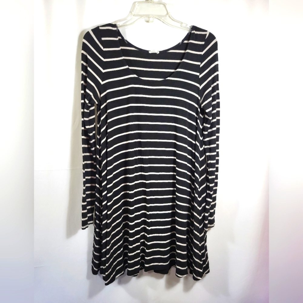 Garage black and white striped mini dress  women's M  #1333